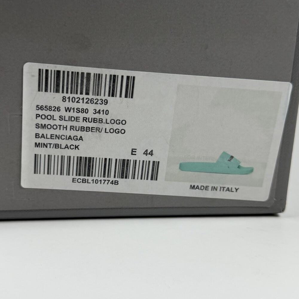 Size 11 - Balenciaga Mint Rubber Pool Sandals NEW! - Picture 9 of 9